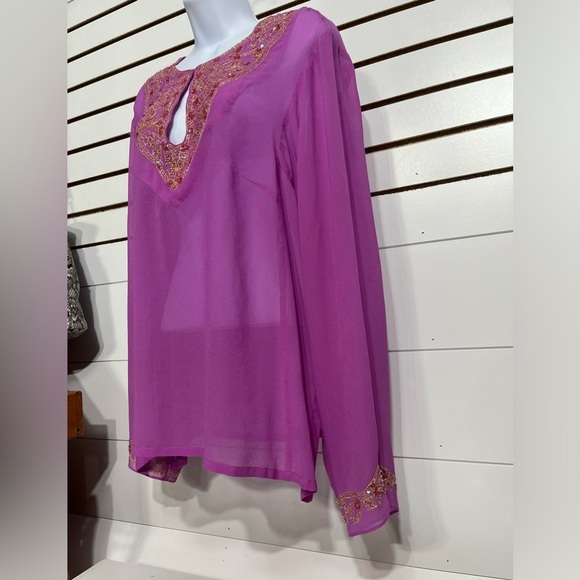 Lane Bryant beaded blouse - Picture 7 of 9
